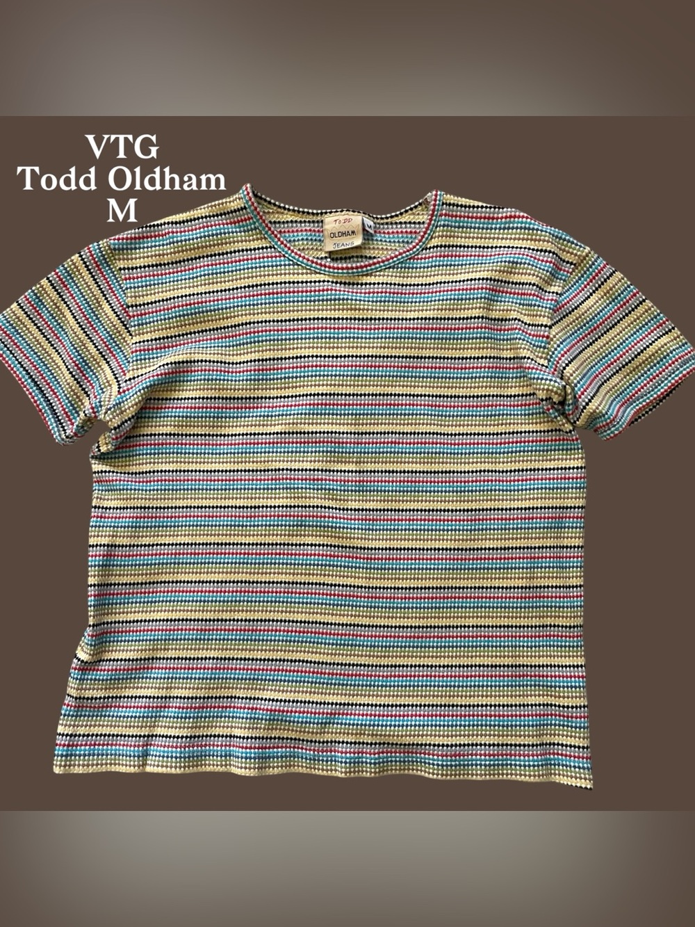 Vintage Todd Oldham Rainbow Stripe Baby Tee Medium